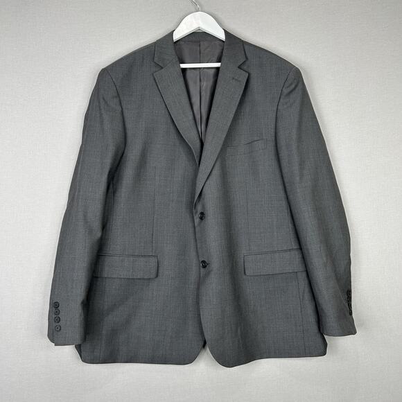 Pronto Uomo Blazer Mens 50L Gray Wool Blend Formal Suit Jacket 2 Button Career - Picture 1 of 12